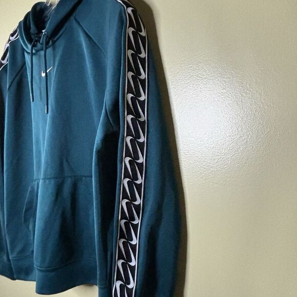 Nike Sweatshirt Women Medium Blue Hoodie Sweat Shirt Logo Center Swoosh Sleeves - Picture 7 of 8
